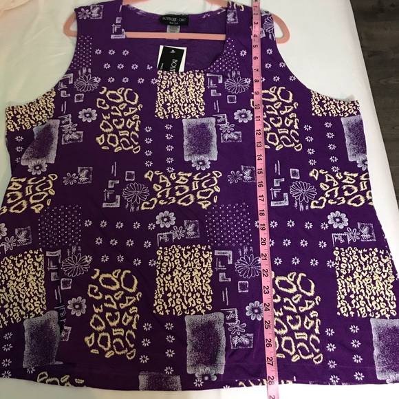 Boutique chic 2X Plus Size Blouse Top Paisley Multicolor Sleeveless NWT Weekend - Picture 8 of 14